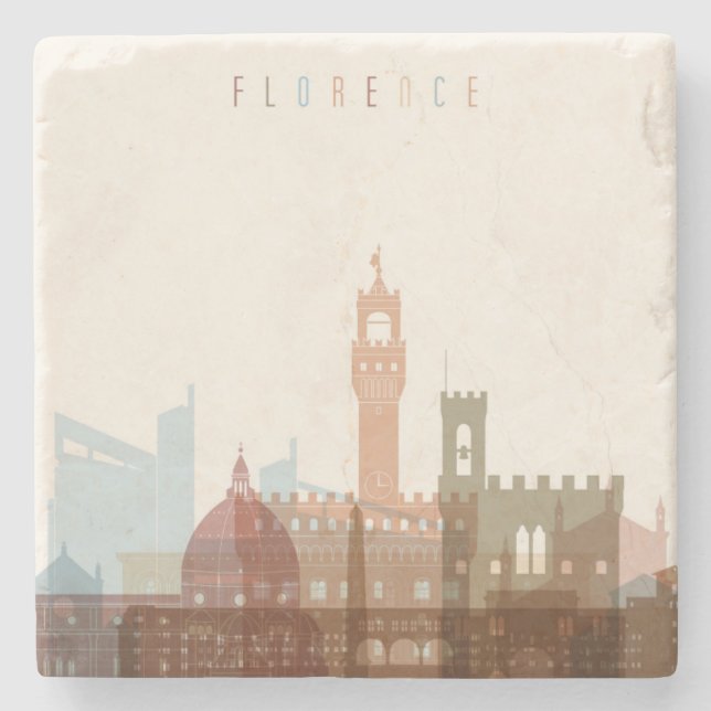 Florence, Italy | City Skyline Stone Coaster (Front)