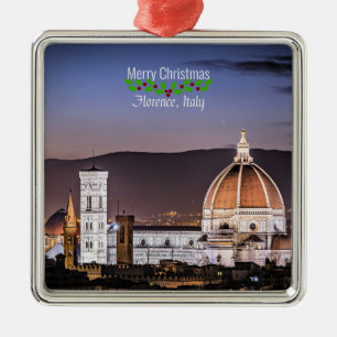 Florence, Italy cityscape photograph Metal Tree Decoration