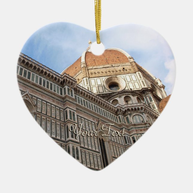 Florence Italy Duomo Holiday Photo Ceramic Tree Decoration (Front)