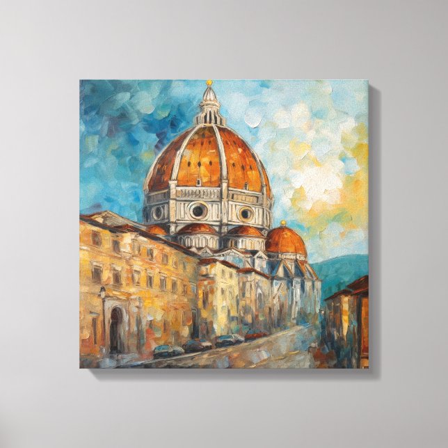 Florence, Italy | Duomo | Oil Painting Style Canvas Print (Front)