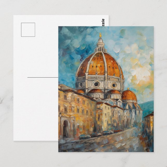 Florence, Italy | Duomo | Oil Painting Style Postcard (Front/Back)