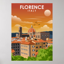 Florence Italy European City Travel Illustration