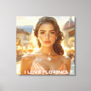 FLORENCE - ITALY - I LOVE FLORENCE CANVAS PRINT