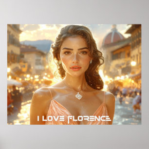 FLORENCE - ITALY - I LOVE FLORENCE POSTER