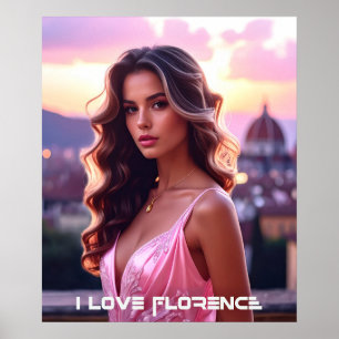 FLORENCE - ITALY - I LOVE FLORENCE POSTER