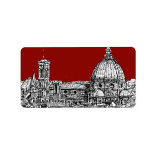 Florence Italy in red Label