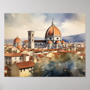 Florence Italy Landscape Art Print Poster