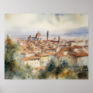 Florence Italy Landscape Art Print Poster