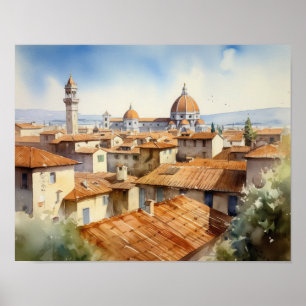 Florence Italy Landscape Art Print Poster