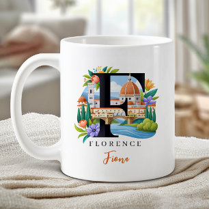 Florence Italy Monogram Letter A Personalized Gift Coffee Mug