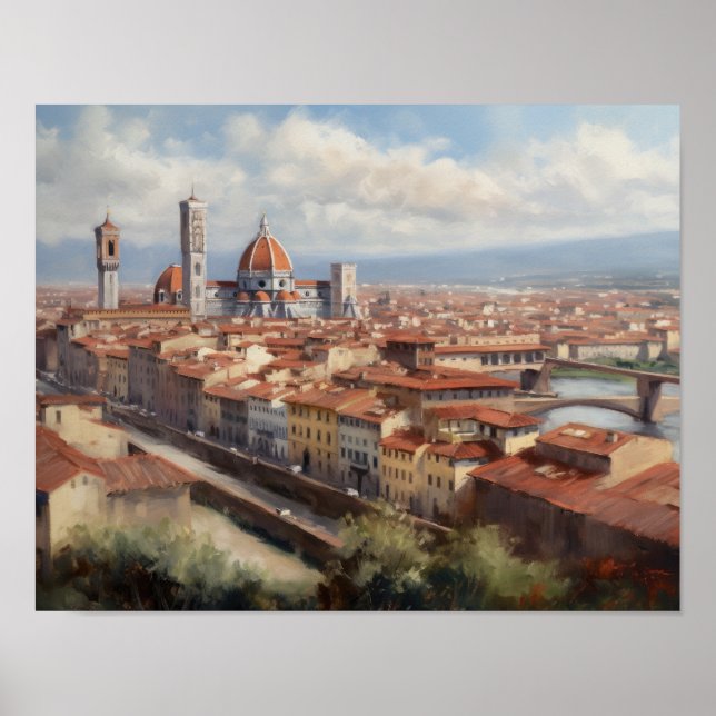 Florence Italy Painting Art Print Poster (Front)