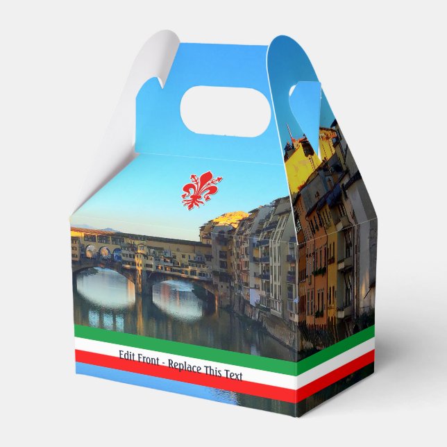 Florence, Italy | Ponte Vecchio Themed Wedding Favour Box (Front Side)