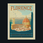 Florence, Italy Postcard<br><div class="desc">Anderson Design Group is an award-winning illustration and design firm in Nashville,  Tennessee. Founder Joel Anderson directs a team of talented artists to create original poster art that looks like classic vintage advertising prints from the 1920s to the 1960s.</div>