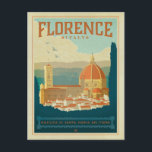 Florence, Italy Postcard<br><div class="desc">Anderson Design Group is an award-winning illustration and design firm in Nashville,  Tennessee. Founder Joel Anderson directs a team of talented artists to create original poster art that looks like classic vintage advertising prints from the 1920s to the 1960s.</div>