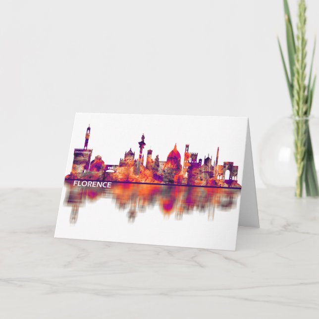Florence Italy Skyline Holiday Card (Front)