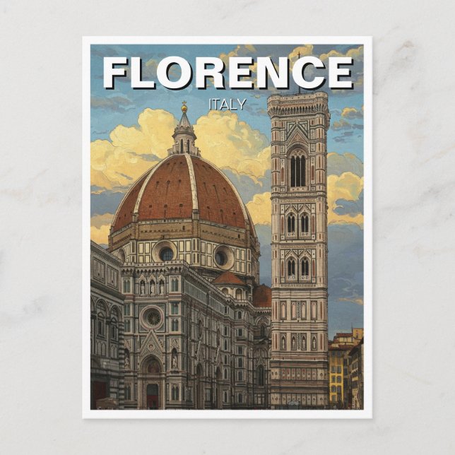 Florence Italy Skyline Travel Postcard (Front)