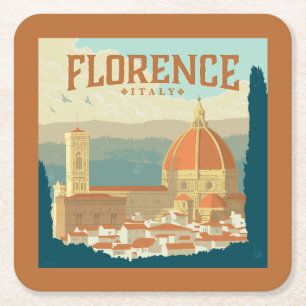 Florence, Italy Square Paper Coaster
