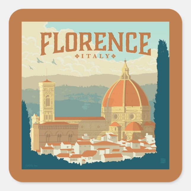 Florence, Italy Square Sticker (Front)