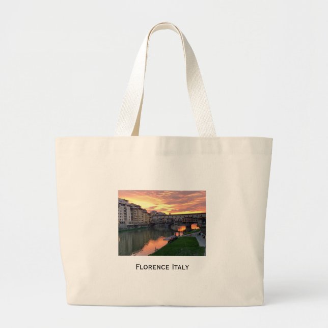 Florence Italy Tote Bag with Inspirational Quote (Front)