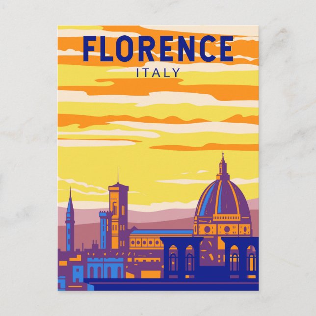 Florence Italy Travel Art Vintage Postcard (Front)