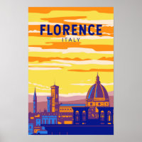 Florence Italy Travel Art Vintage