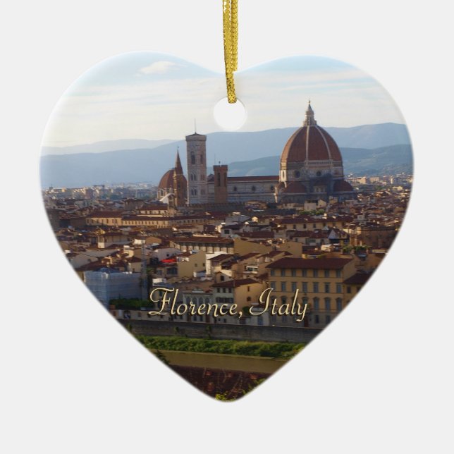 Florence Italy Travel Keepsake Ceramic Tree Decoration (Front)