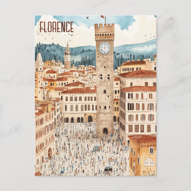 Florence Italy Travel Postcard (Front)