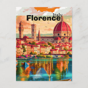 Florence Italy Travel Postcard, Florence Travel Ar Postcard