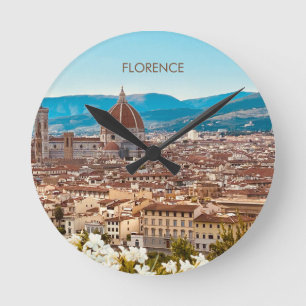 Florence Italy Travel Souvenir Photo Fridge Magnet Round Clock