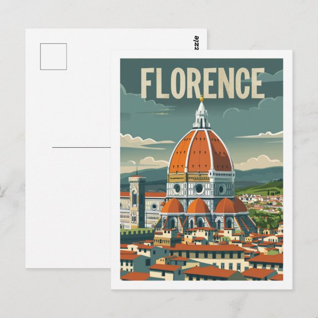 Florence Italy Vintage Famous Travel Place Postcard (Front/Back)