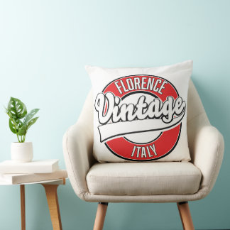florence italy vintage style logo cushion