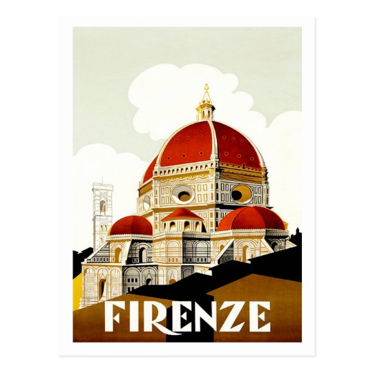 Florence, Italy, vintage travel postcard Zazzle.co.uk