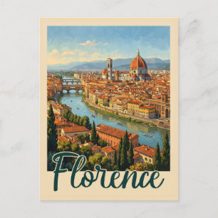 Florence Italy Vintage Travel Postcard