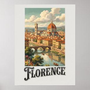 Florence Italy Vintage Travel Poster