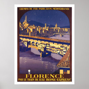 Florence, Italy, vintage travel poster