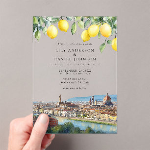 Florence Lemons Italian Wedding Acrylic Invitations