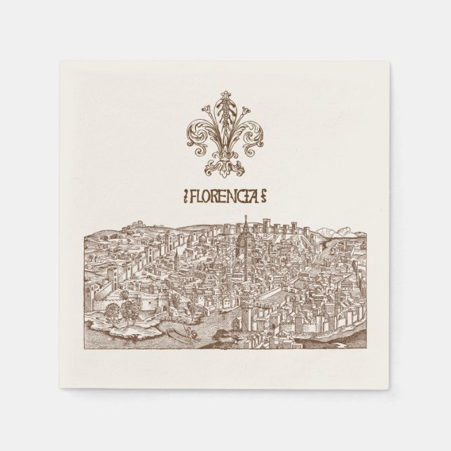 Florence, Mediaeval Woodcut Napkin (Front)