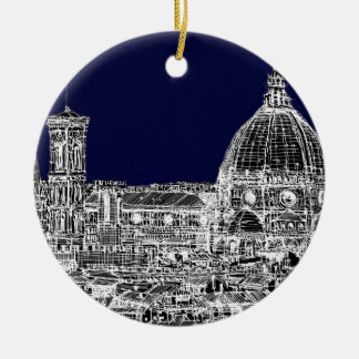Florence navy dome ceramic tree decoration