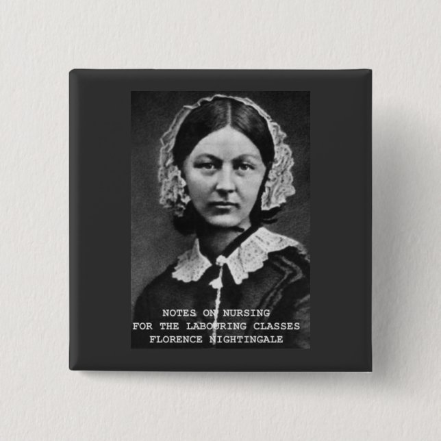 Florence Nightingale:Notes on Nursing 15 Cm Square Badge (Front)