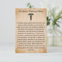 Florence Nightingale Pledge for Nurses Flat Card
