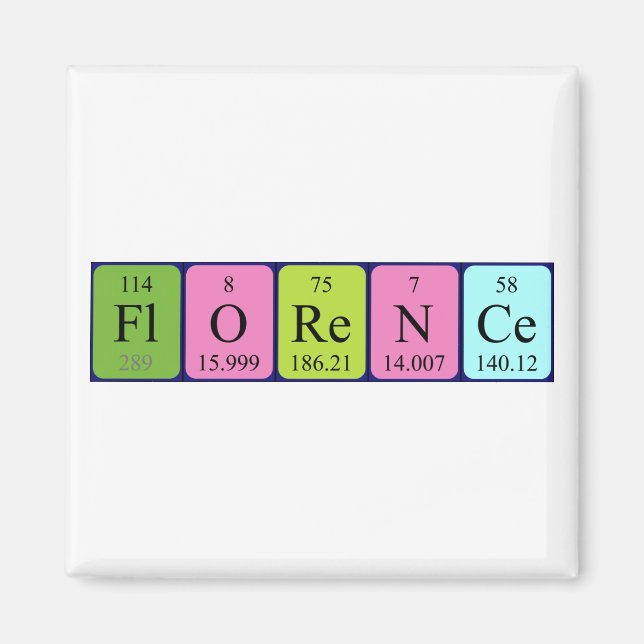 Florence periodic table name magnet (Front)