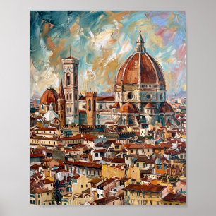Florence Poster Luxury Abstract Oil Painting