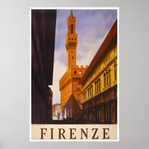 Florence Print Italy Travel Poster Italian Art