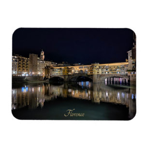 Florence riverside at night, travel magnet