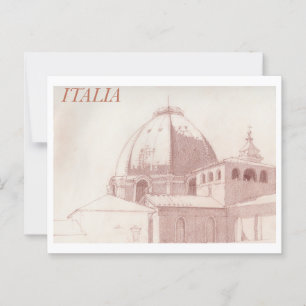 Florence rooftops vintage travel postcard