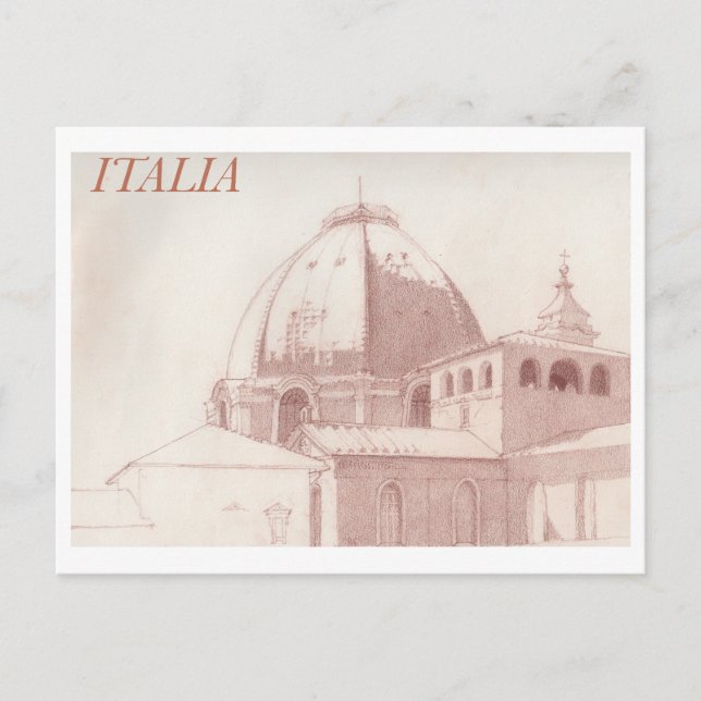 Florence rooftops vintage travel postcard (Front)