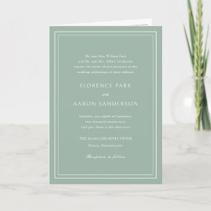 Florence Sage Green Elegant Wedding Invitation
