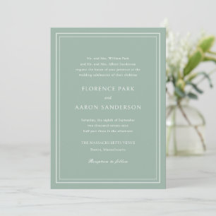 Florence Sage Green Elegant Wedding Invitation