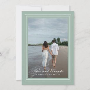 Florence Sage Green Elegant Wedding Thank You Card