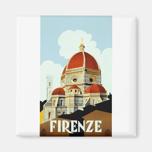 Florence travel poster magnet (Front)